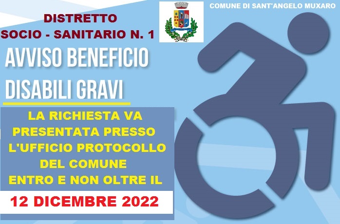 DISTRETTO SOCIO-SANITARIO N. 1 - AVVISO PUBBLICO PER DISABILI GRAVI E GRAVISSIMI
