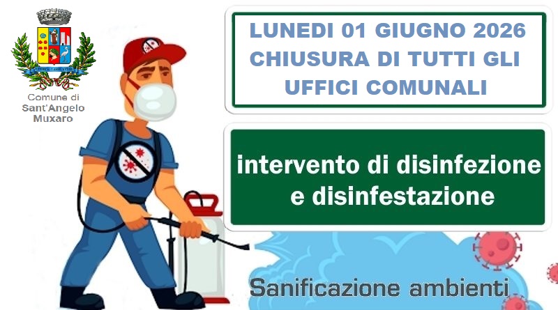 DISINFESTAZIONE UFFICI COMUNALI