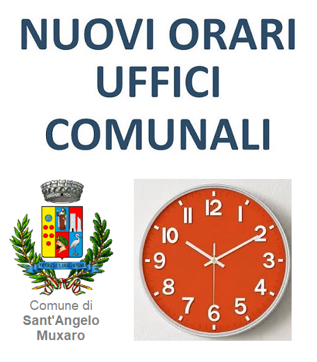 NUOVI ORARI APERTURA UFFICI COMUNALI